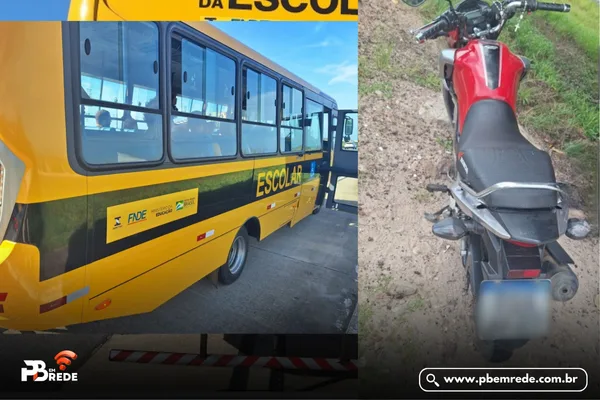 PRF na Paraíba flagra ônibus escolar realizando transporte irregular de passageiros e retira de circulação moto adulterada