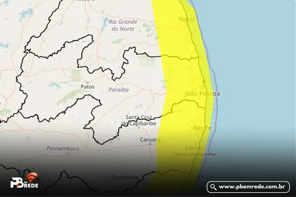 Inmet emite alerta de acumulado de chuvas para João Pessoa e mais de 67 cidades da Paraíba