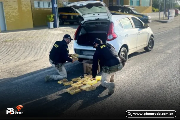 PRF apreende mais de 20 kg de cocaína durante abordagem de rotina em Campina Grande-PB e bate recorde histórico de apreensões na Paraíba