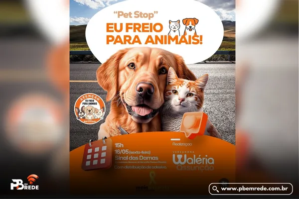 Waléria Assunção promove “Pet Stop – Eu Freio para Animais!” no Maio Amarelo nesta sexta-feira (16)