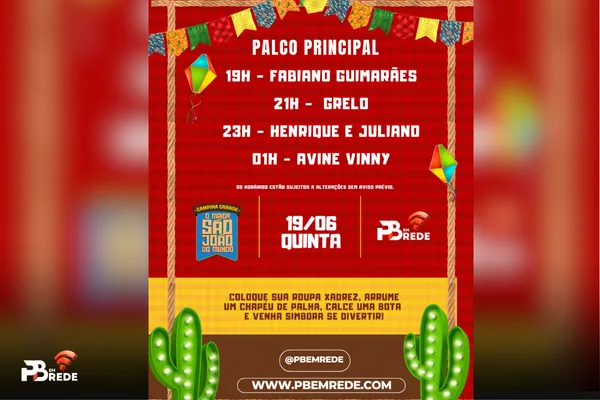 Henrique & Juliano, Avine Vinny e Muito Mais: Veja a Programação Desta Quinta em Campina!
