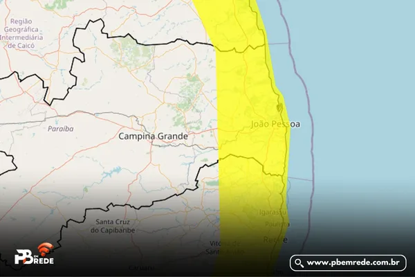 Inmet emite alerta de acumulado de chuvas para João Pessoa e mais 36 cidades da PB até segunda (23)