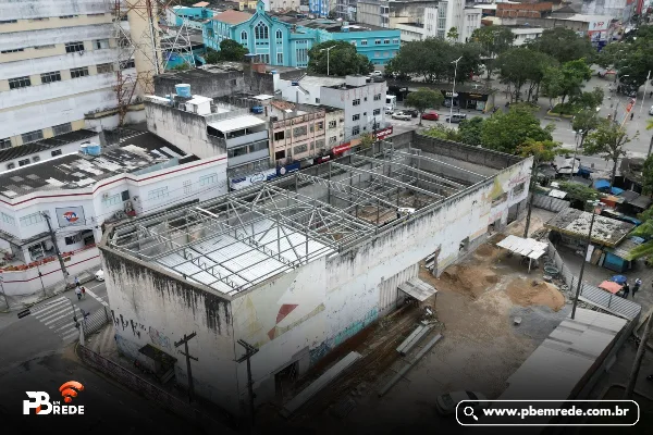 Prefeitura de Campina Grande avança na revitalização e Cine Capitólio já conta com 40% das obras executadas