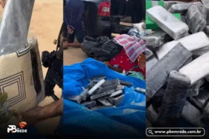 Dois homens são presos com mais de 100 kg de drogas escondidas entre redes e mantas no Sertão da Paraíba