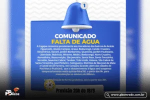 Falta de água em Campina Grande e outras cidades para manutenção em adutora