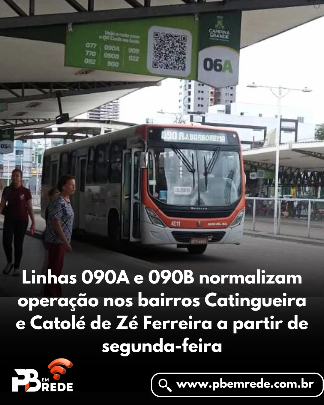 Linhas 090A e 090B normalizam operação nos bairros Catingueira e Catolé de Zé Ferreira a partir de segunda-feira
