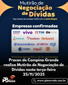 Procon de Campina Grande realiza Mutirão de Negociação de Dívidas nesta terça-feira