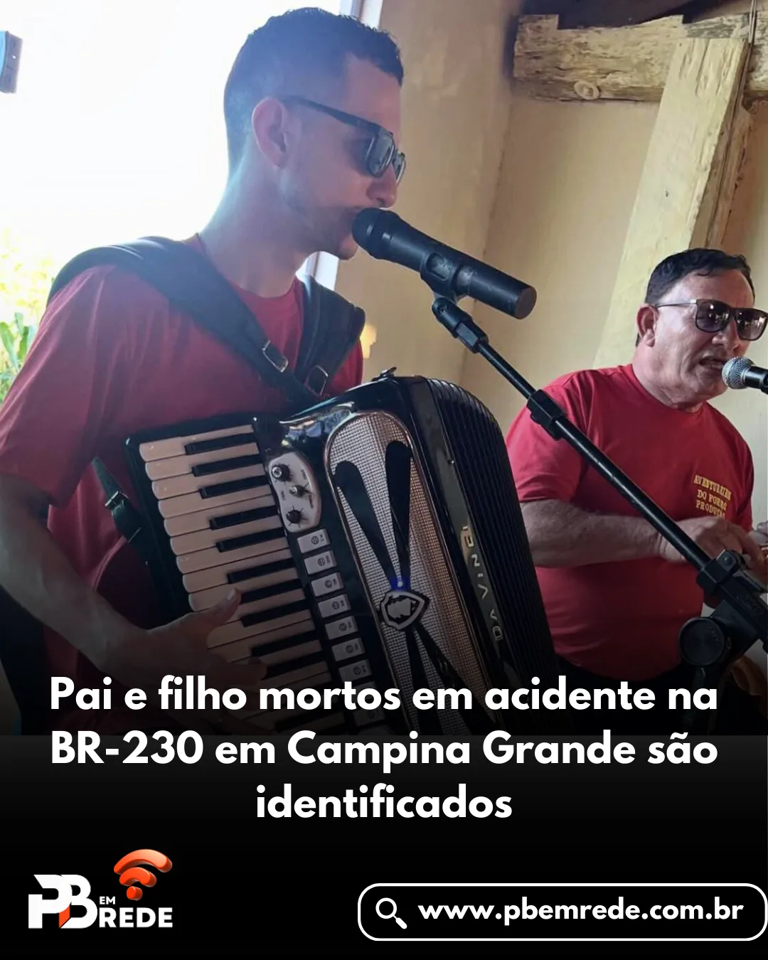 Pai e filho mortos em acidente na BR-230 em Campina Grande são identificados