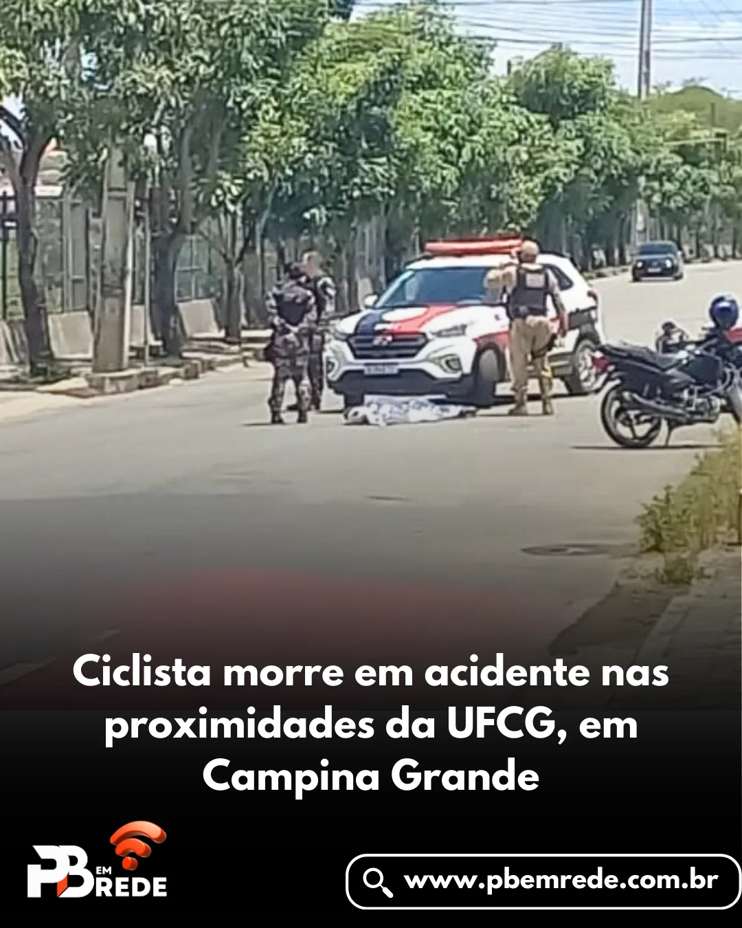 Ciclista morre em acidente nas proximidades da UFCG, em Campina Grande