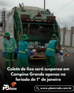 Coleta de lixo será suspensa em Campina Grande apenas no feriado de 1º de janeiro