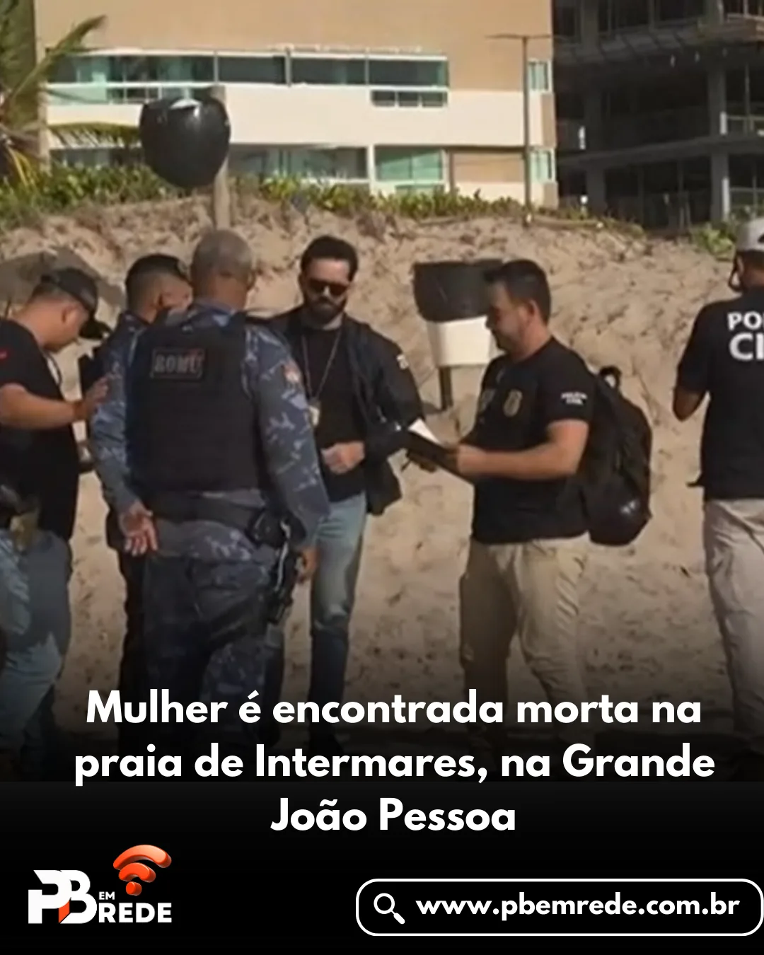 Mulher é encontrada morta na praia de Intermares, na Grande João Pessoa