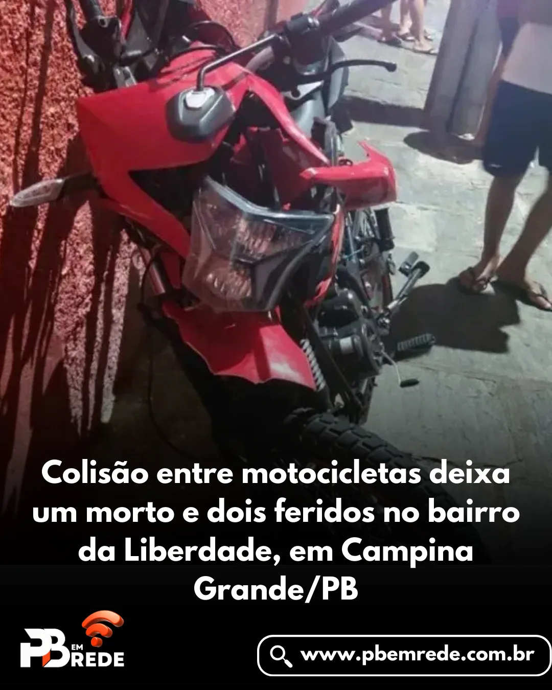 Colisão entre motocicletas deixa um morto e dois feridos no bairro da Liberdade, em Campina Grande/PB